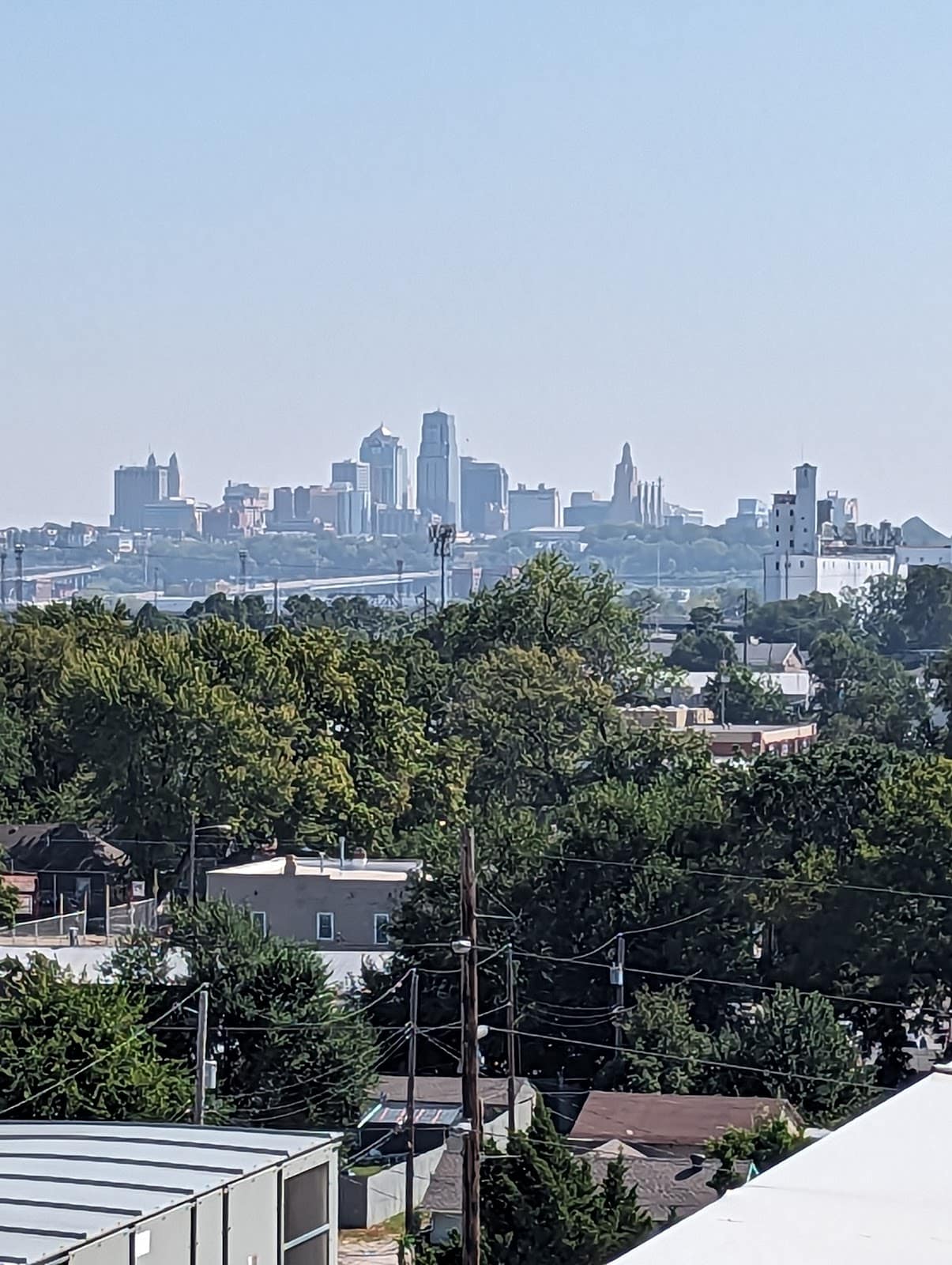 Kansas City skyline on a hazy day